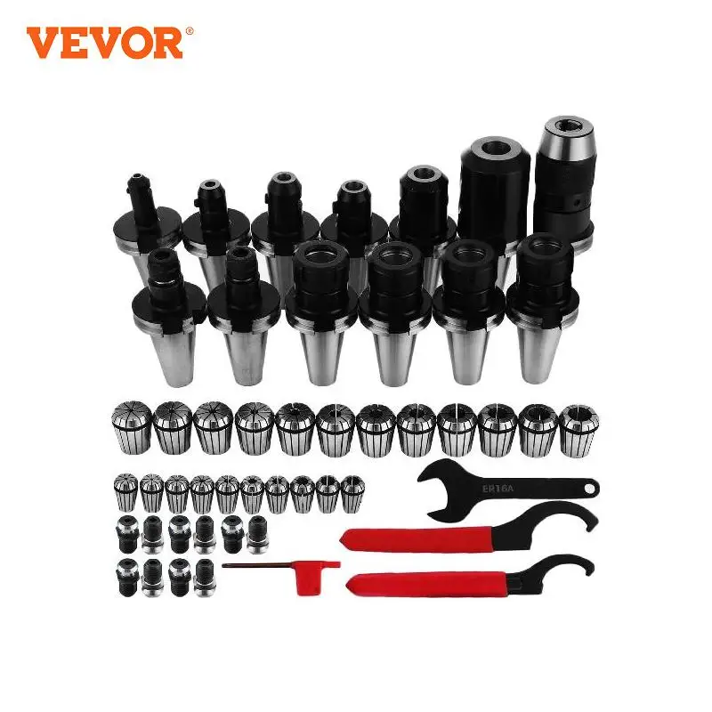 VEVOR CAT40 Tooling Er32 ER16 Collet End Mill Holder Drill Chuck Face Mill Precision Keyless Drill Chuck Mill Cutter ER32 Collet