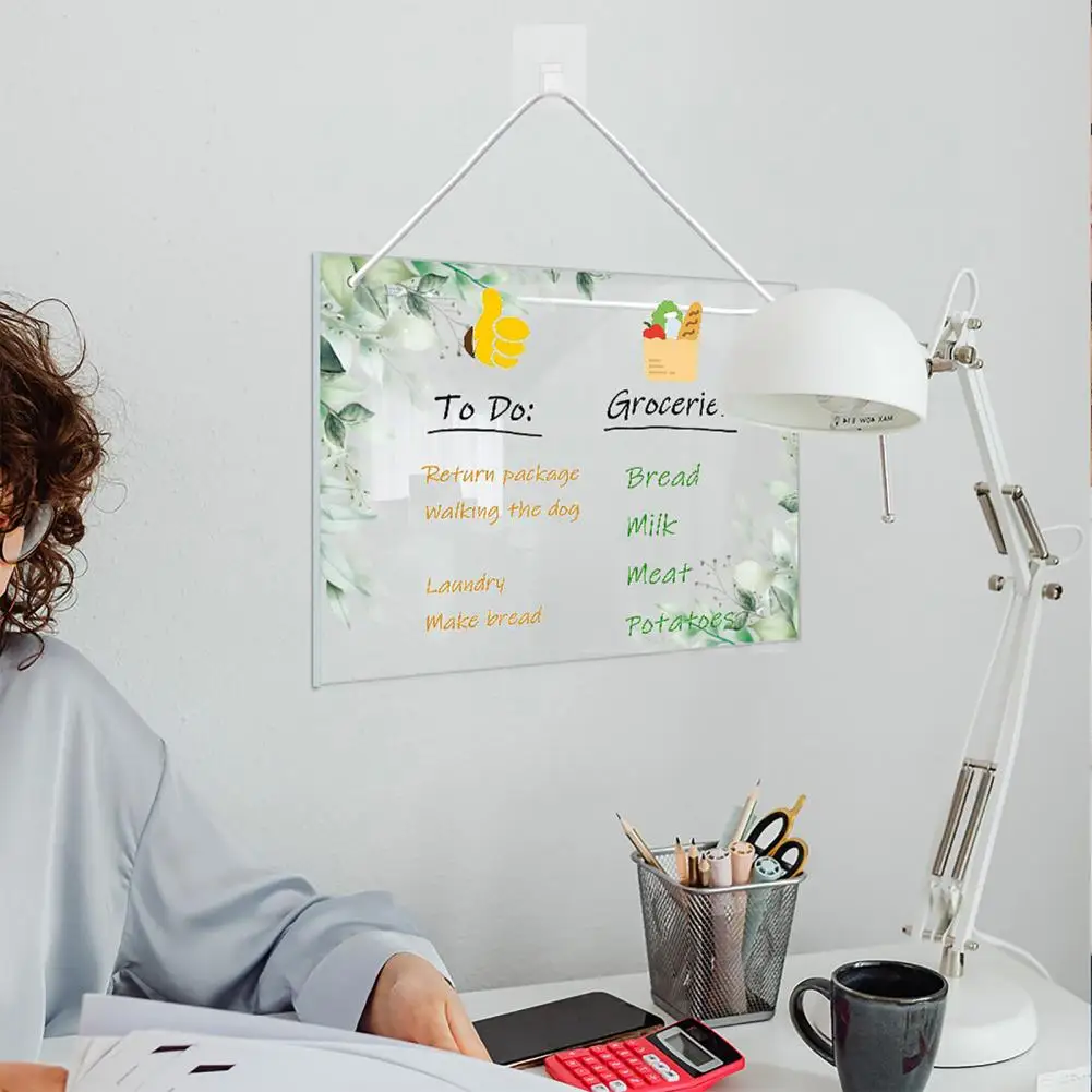 Weekly Planner Reusable Fridge Weekly Planner Whiteboard Acrylic Message Board with Pens Transparent for Refrigerator for Home