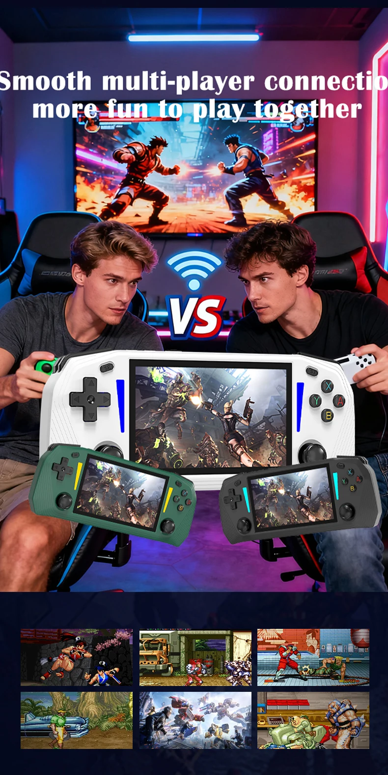 Retro Handheld Game Console 128gb Ips Screen Portable Player_voghion.com