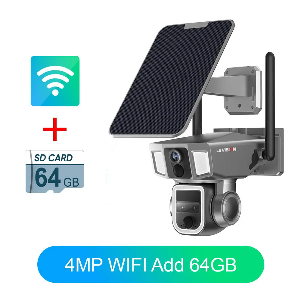 LS VISION-كاميرا أمان شمسية خارجية ، 4G وwi-fi ، 1...