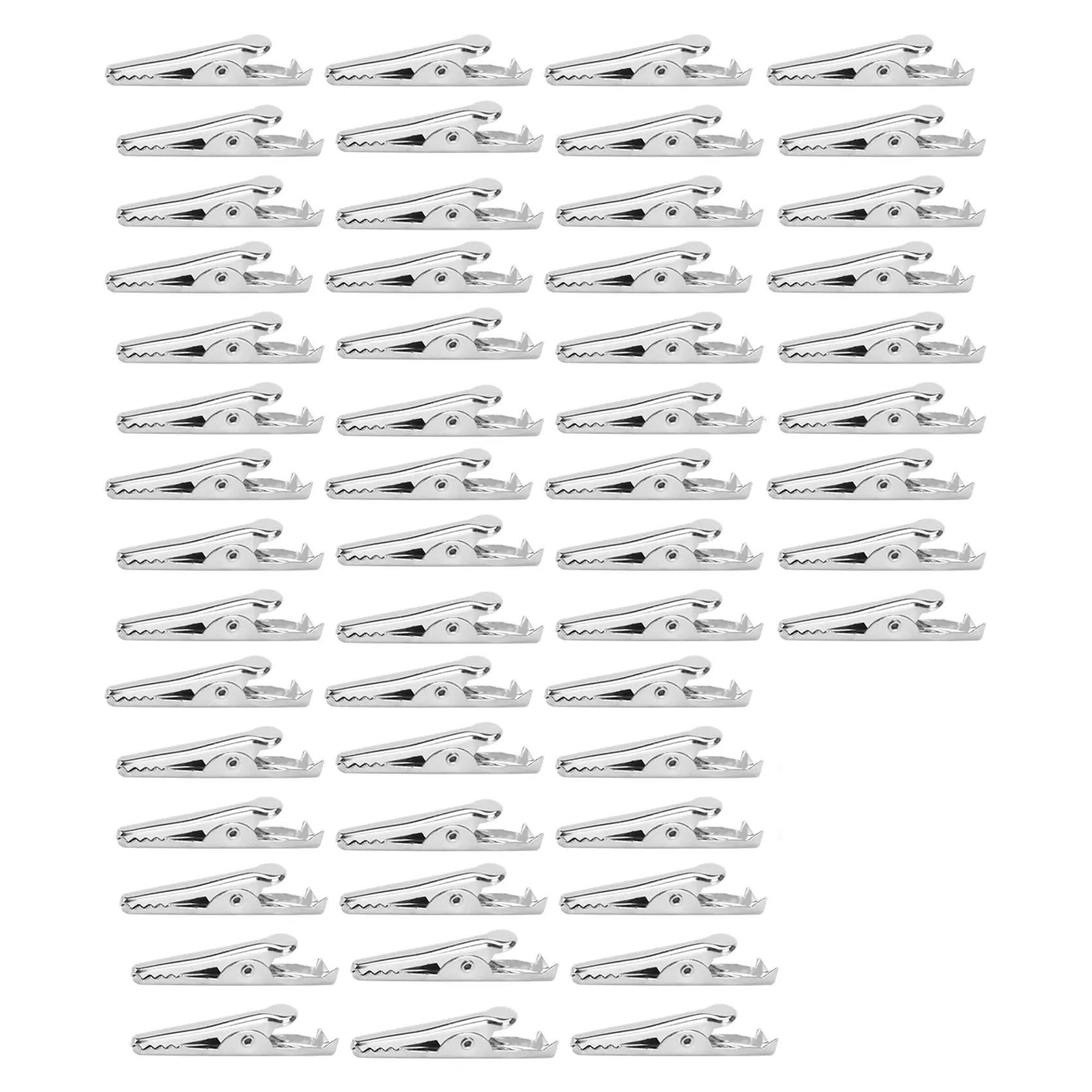 Silver Tone Metal Alligator Clip Crocodile Clamps 50 Pcs