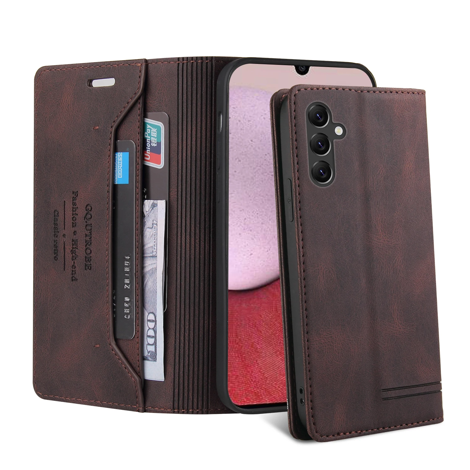 Leather Anti-Theft RFID Flip Cover Case