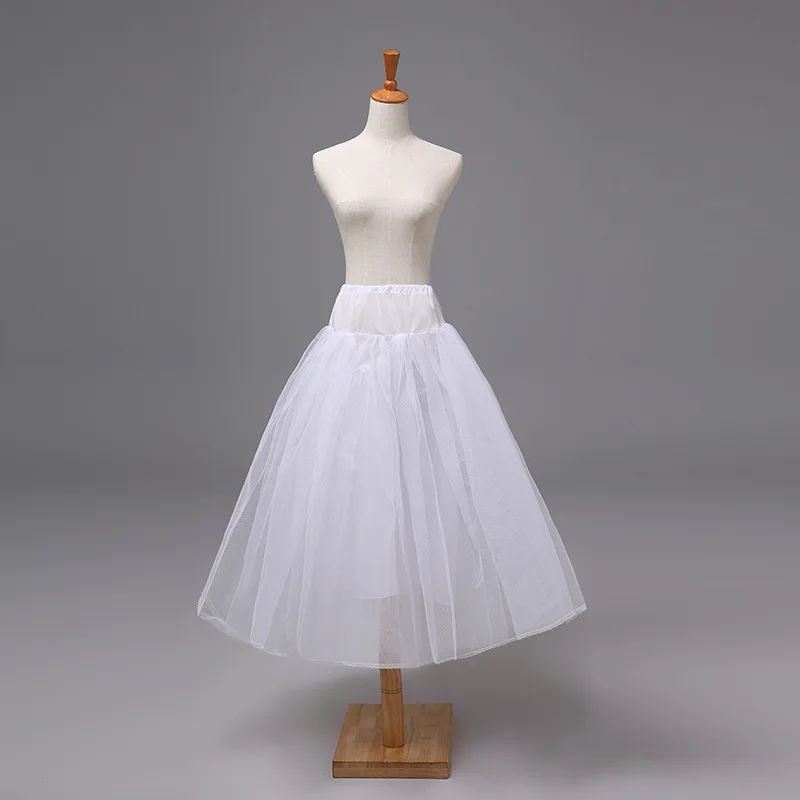 Flower Girl Underskirt Lolita Petticoat Petticoat Underskirt Petticoat Skirt Tulle Tutu Skirt Child Petticoat Underskirt Hoopless For Flower Girl Dress Pageant Dress Short Long 2 Layers Tulle 43cm 60cm 80cm