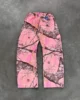 New Y2K Camouflage Pattern Hood Mens and Womens Hip Hop Retro Pink Street Clothing Pullover Punk Casual Camouflage Two Piece Set 5