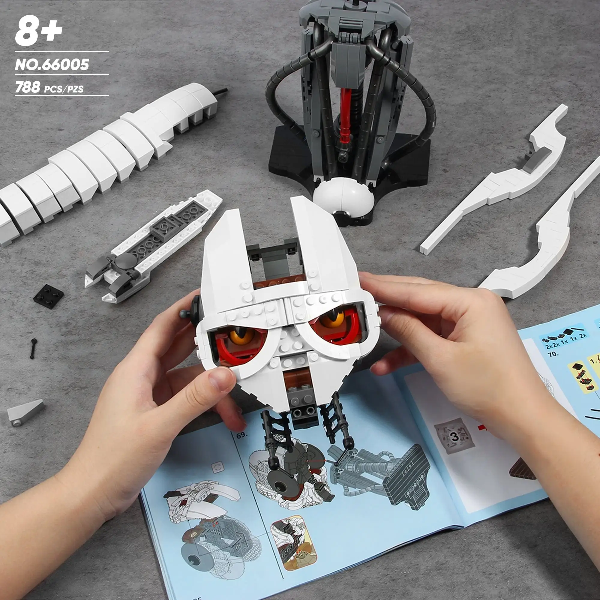 788pcs MOC Idea General Grievous Helmet Building Blocks Bricks Model Helmet Collection Assembling Toys For Children Adults Gift