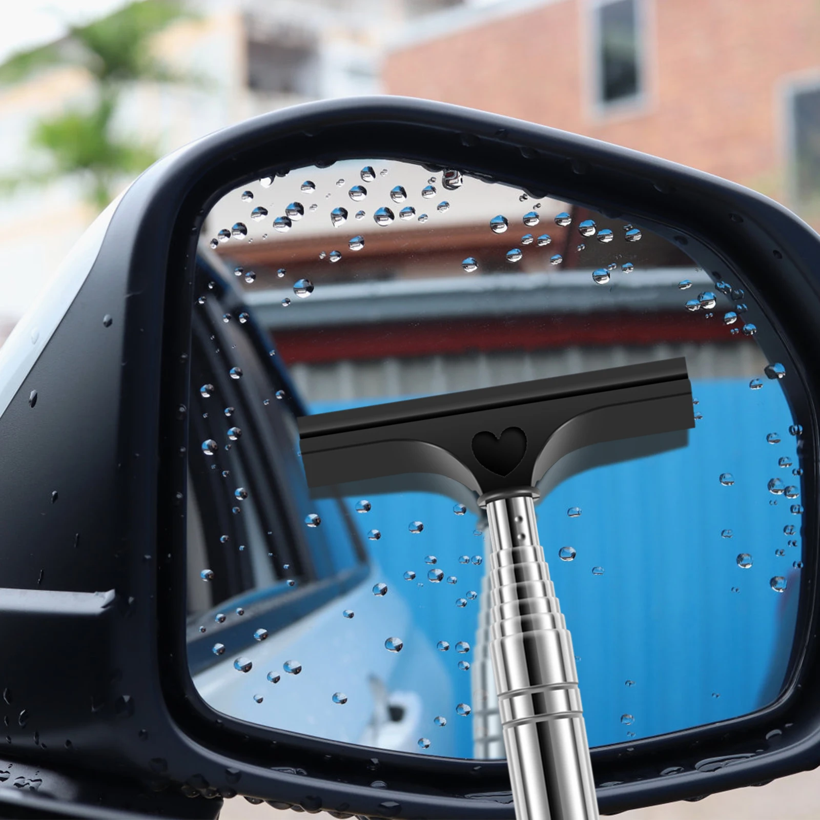 Window Cleaning Squeegee Car Rearview Mirror Wiper 2Pcs