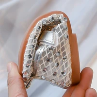 Sandales d'été pour filles, maille d'air en cristal, Biege argent, chaussures plates de luxe pour enfants, belles chaussures de fête gracieuses antidérapantes pour enfants 6