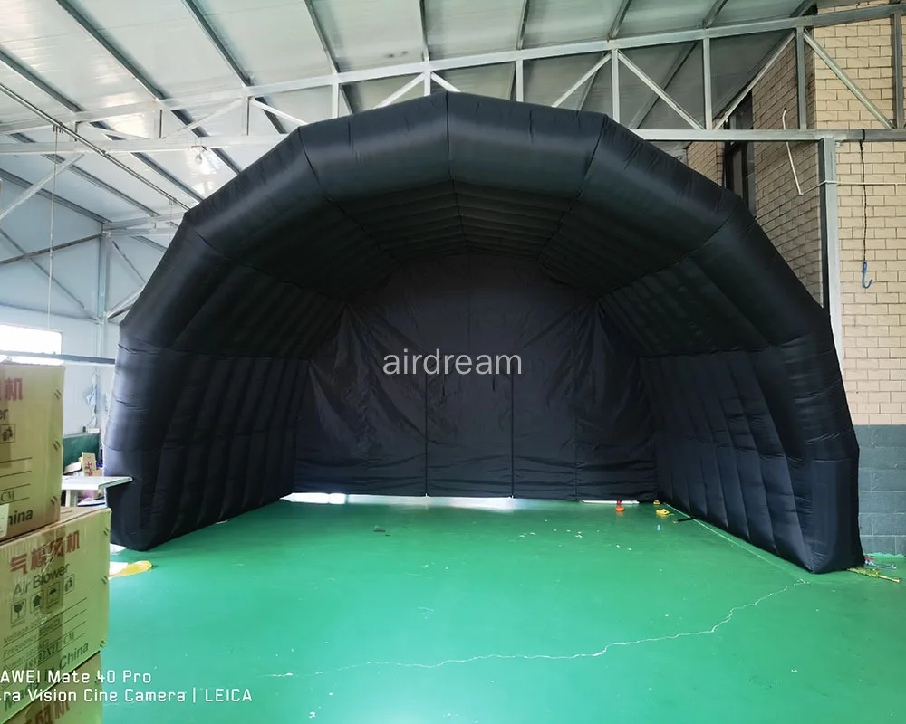 Hot sale Outdoor black inflatable stage tent rooftop booth Inflatable Stage Cover Marquee concert shelter dome marquee cover 4