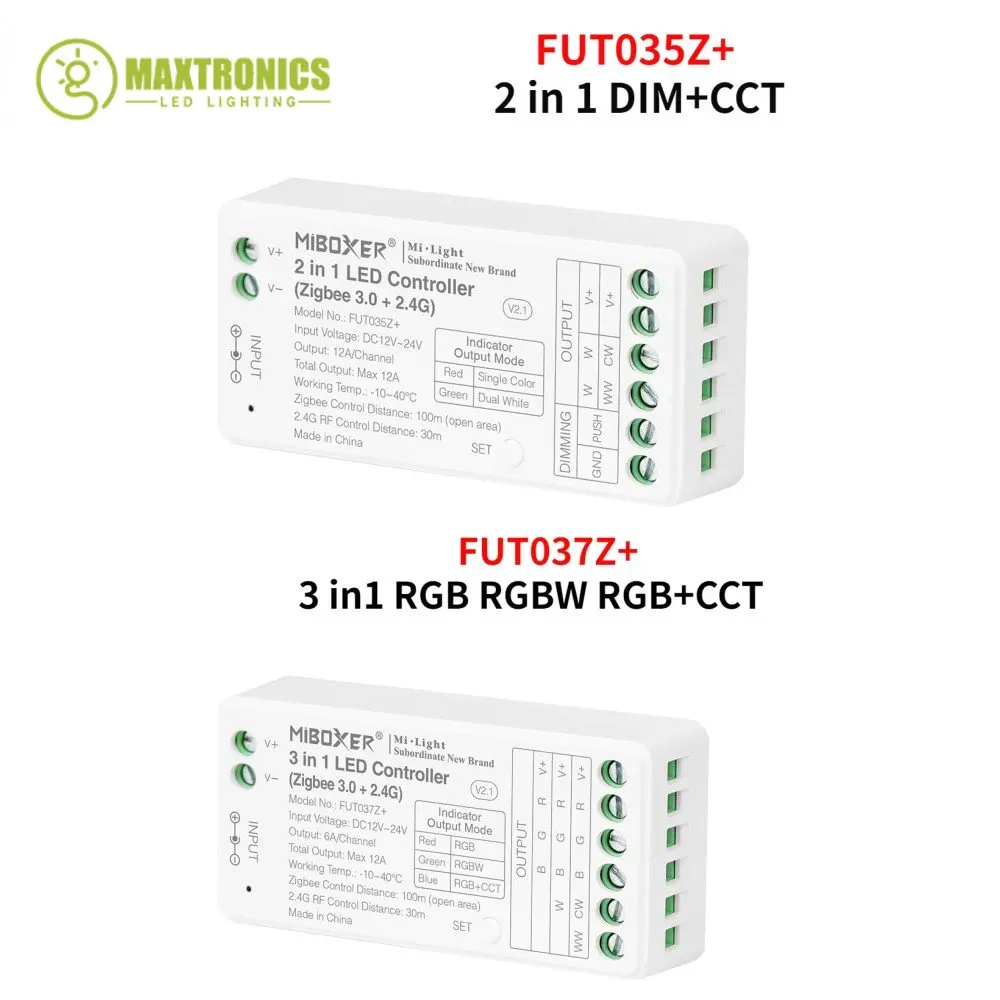 

New MiBOXER Zigbee3.0 DC12-24V Wireless Gateway Remote Suitable For Dual White Single Color RGB RGBW RGB+CCT LED Strip Contoller