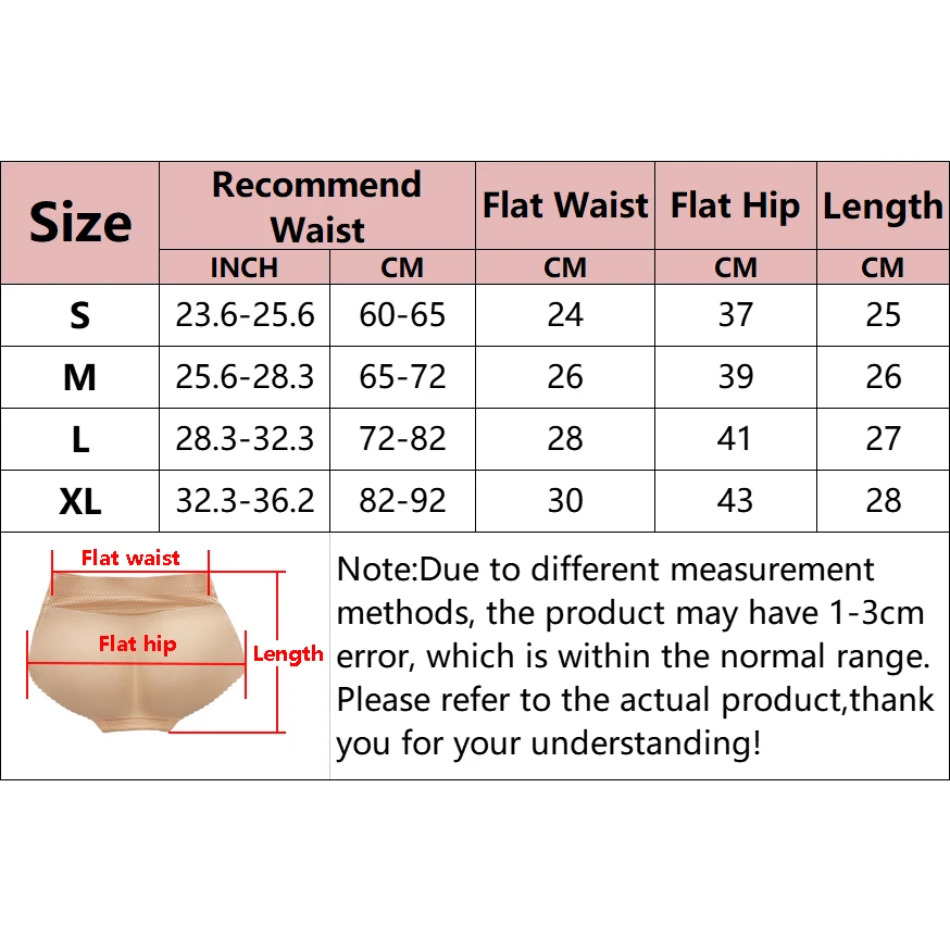 Women Padded Push Up Panties Butt Lifter Shaper Fake Ass Buttocks Hip Pads Invisible Control Briefs Underwear Lingerie