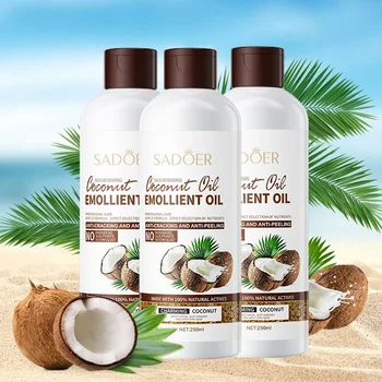 250ml Cocco Lenisce Pelle Secca Schiarire Le Linee sottili Olio da massaggio per il viso Nutre i capelli Rimuove l'effetto crespo Olio per la cura dei capelli Olio per il corpo rassodante 1