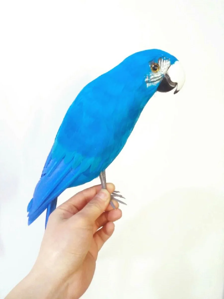 

new simulation blue parrot toy foam&feather parrot model gift about 40cm