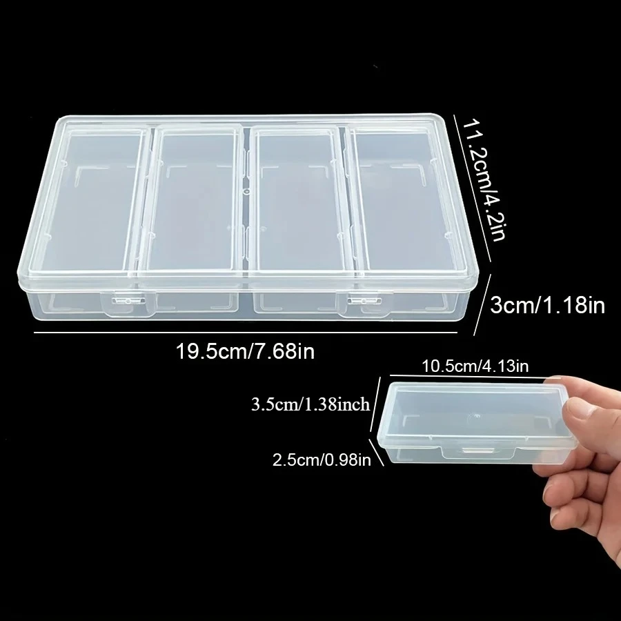 1Set Storage Box with 4 Small Storage Boxes, Transparent Storage Box - with Detachable Compartments, Can Store Sewing Supplies