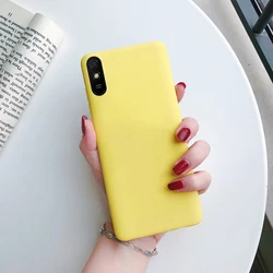 Sleek Matte Silicone TPU Soft Cover Phone Case for Redmi S2 (Yellow)