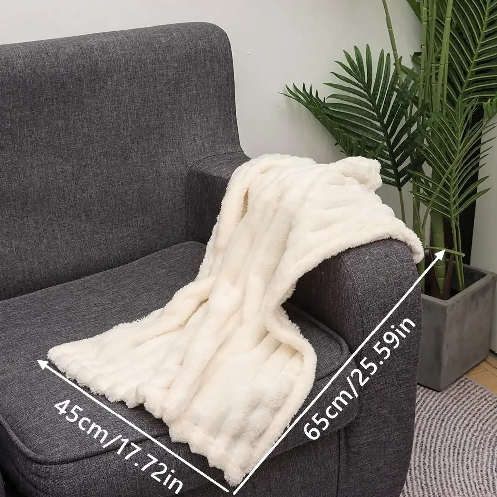 Double Sided Warm Blanket - striped texture