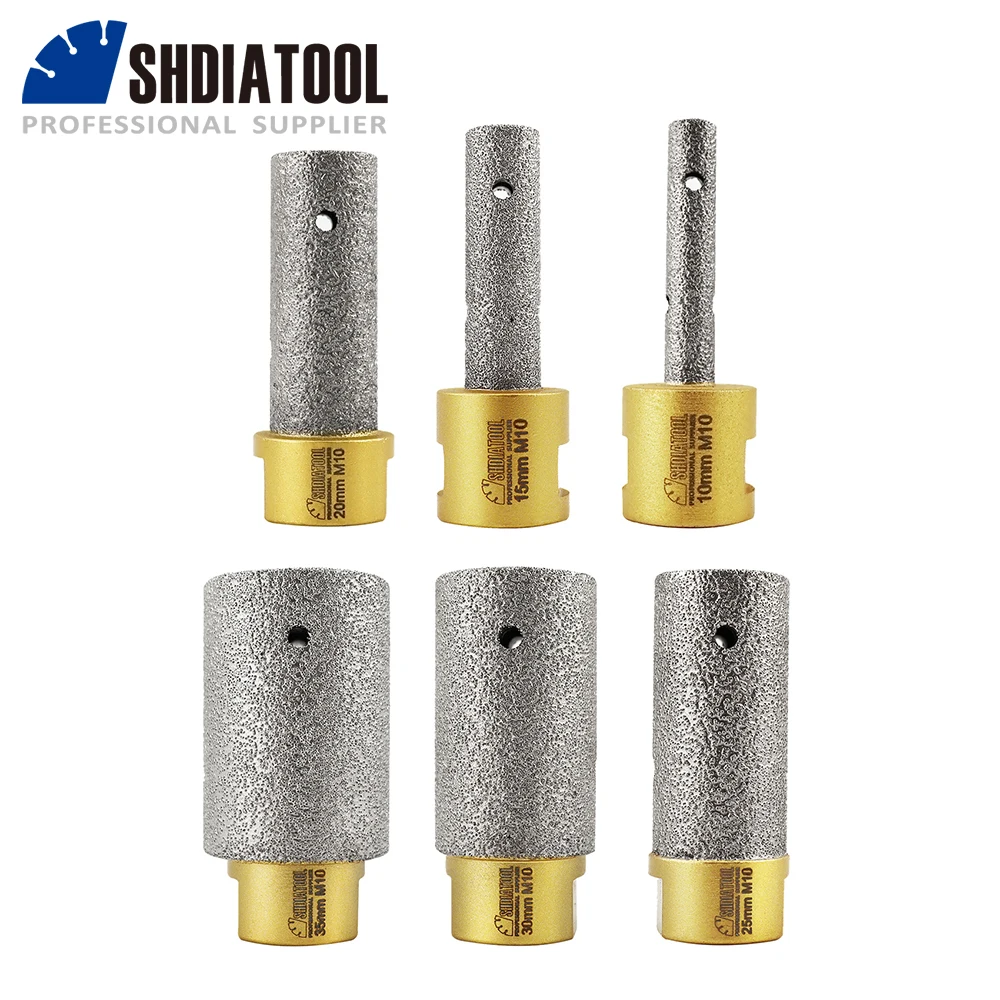 SHDIATOOL 1pc M10 Diamond Vacuum Brazed Finger Bits10/15/20/25/30/35mm Korea Free ShippingTile Stone Angle Grinder Milling Tools