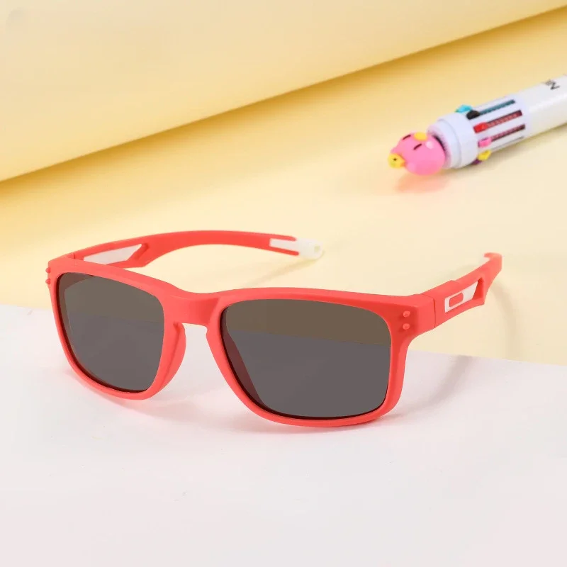 Outdoor Sports Kids Square Sunglasses Polarized UV400 Protection Flexible Silicone Glasses Shades for Boys Girls 3-12_voghion.com