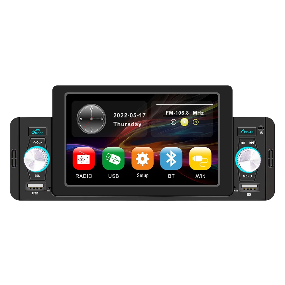 1Din CarPlay&Auto 5inch MP5 Car Radio Multimedia Video Player Bluetooth MirrorLink FM Stereo for Toyota Volkswagen Nissan Radio