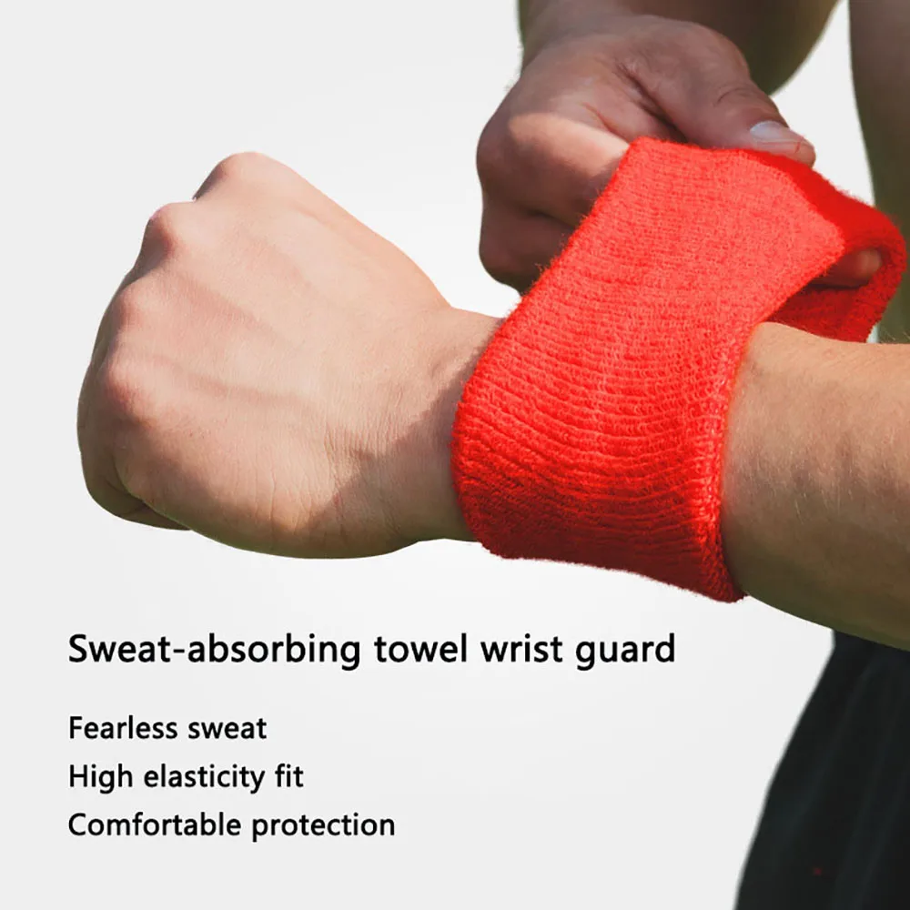 Wrist Sweat Wristbands Wrist Brace Wrist Guard Wrist Support Band Wrist Straps Wrist Support Wrist Sweatband Wrist Support Band Wristband 8x8cm Sport Bracers Sweat Towel Cuff Tennis Wrist Guard Protector Strap Fitness Run Sweatband Gym