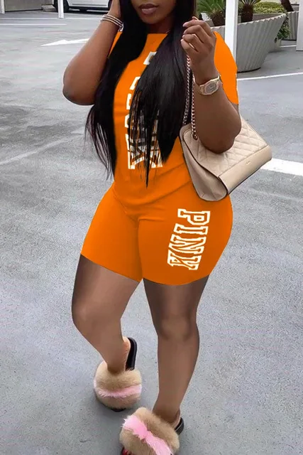 Costumes d'été décontractés pour femmes, vêtements grande taille, manches courtes, Y et pantalon, lettres imprimées, grande taille, olympiques 2 pièces 1