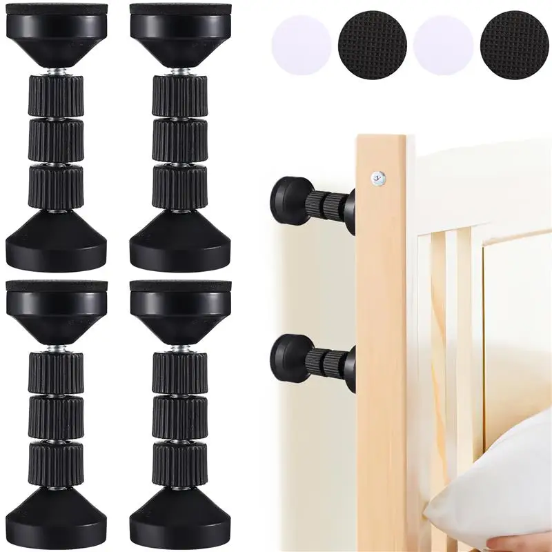 Furniture Fall Preventer Bed Frame Support Headboard Stabilizer Adjustable Sofa Stoppers Plastic Wall for Spacer 4 Pcs bed frame