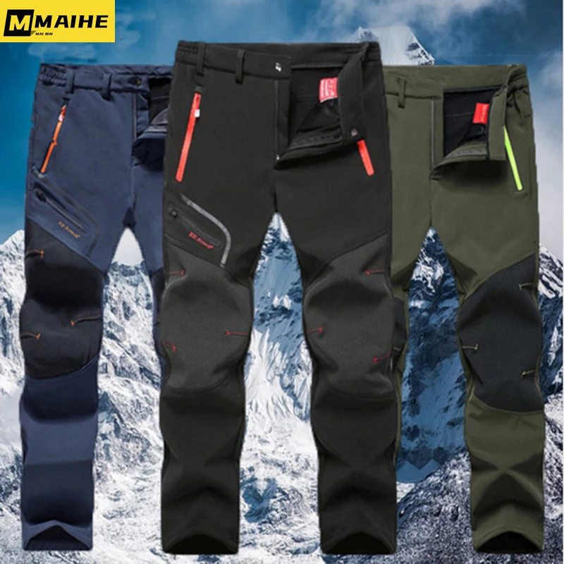 

Gorpcore Men Oversized Plus Size Winter Softshell Fleece Outdoor Pants Trekking Fish Camp Climb Hiking Ski Warm Travel Trousers