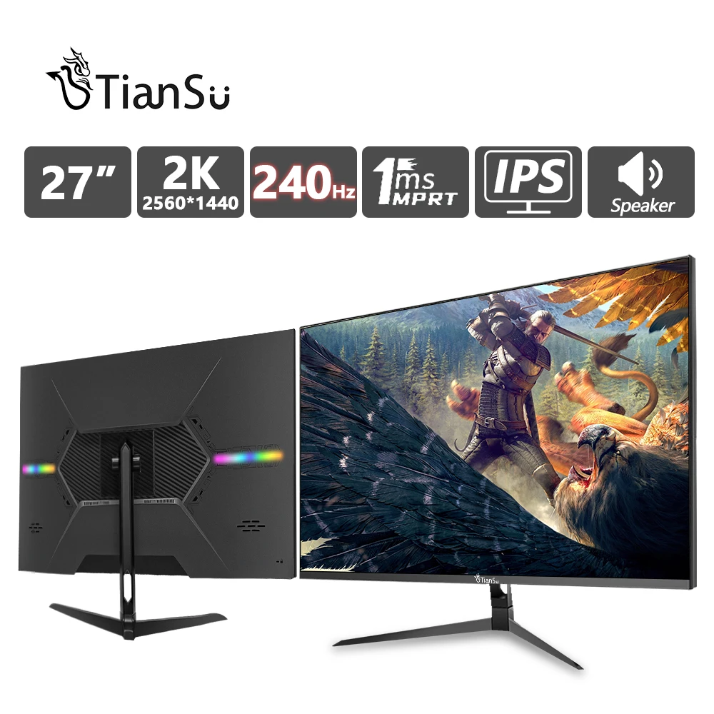 TIANSU 27 Inch Monitor 240Hz 2K Gaming Monitor HDMI 27 Computer Gamer  Screen for PC Display 2560*1440 Fast IPS QHD Monitor - AliExpress