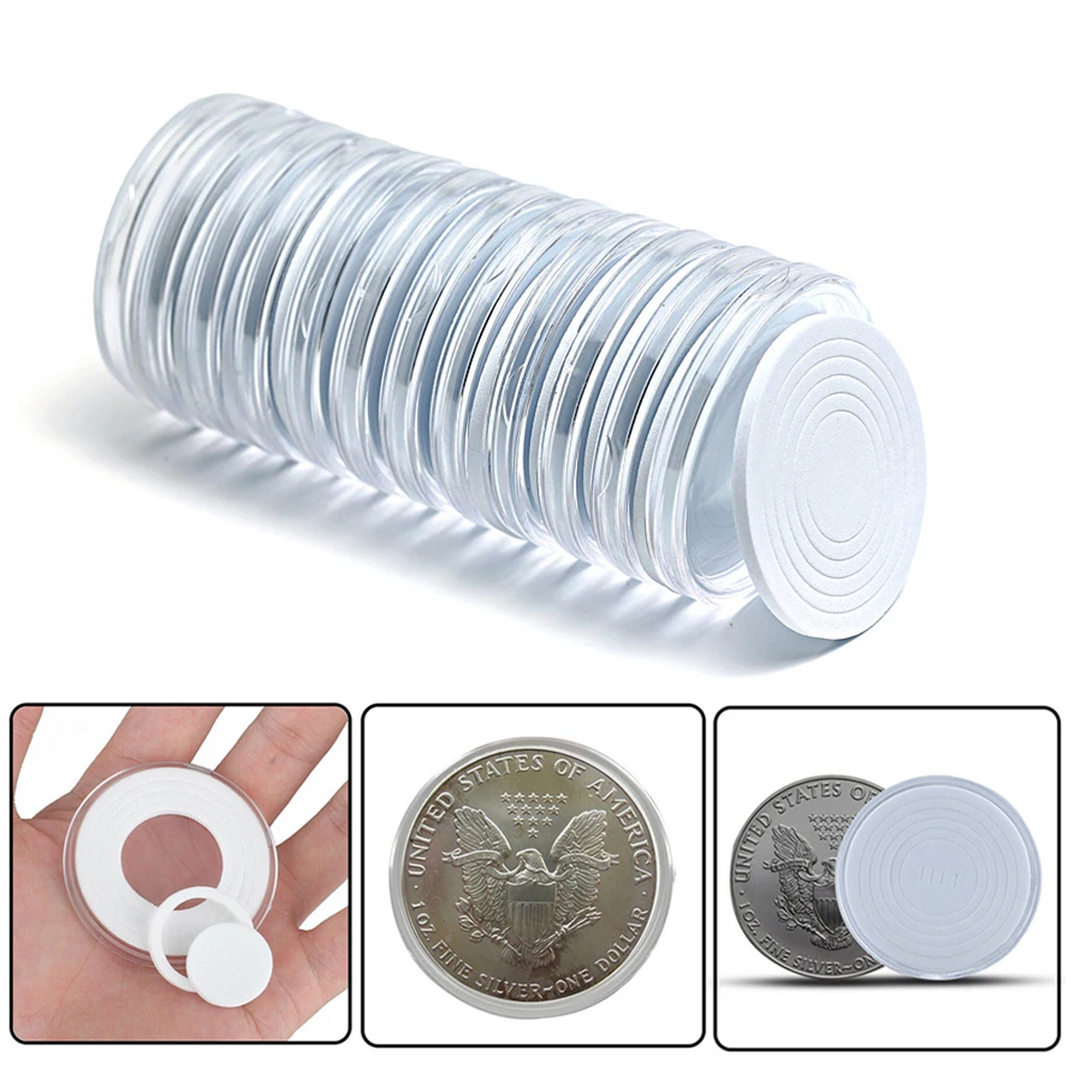 Lot De 100 Porte-capsules Ronds En Plastique Transparent De 35 Mm De