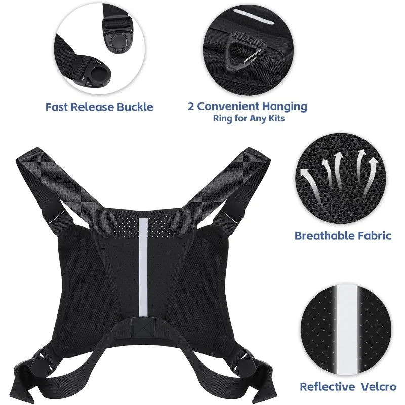 Sports Chest Bag Running Vest Bag Reflective Tape Waterproof and Anti-theft Suitable for Exercise Fishing Cycling and Hunting 2