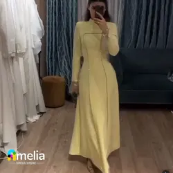 Amelia High Neckline Prom Dress Full Sleeves Evening Dress With Ankle Length Summer Women Wedding Party Gowns 2023