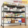 Storage Shelves 75.6" H Wire Shelving Unit with Wheels 2500LBS Heavy Duty Metal Shelves for Storage Adjustable 5