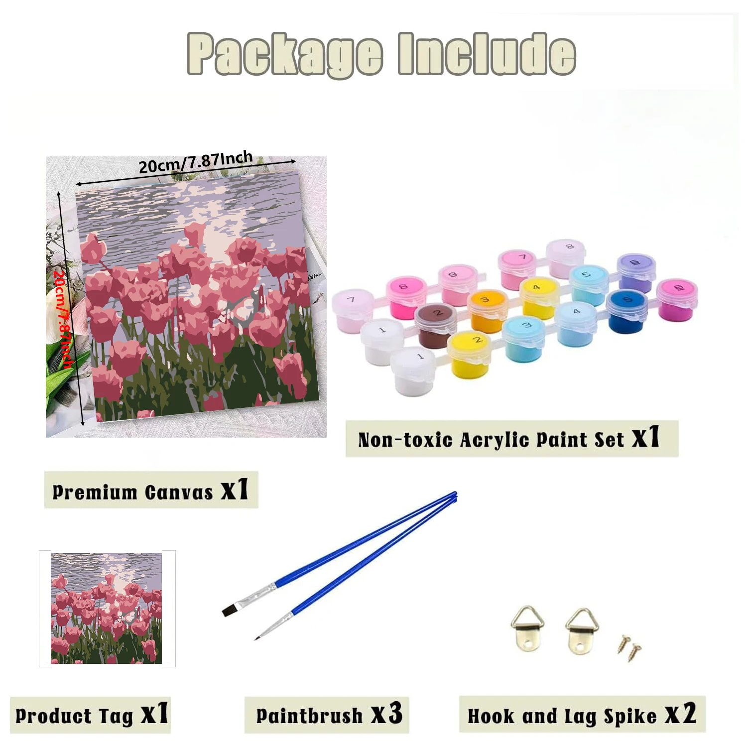 Number Painting With Frame Diy Painting Kit For Adults Flowers Sunset Canvas Acrylic Home Decoration Gifts