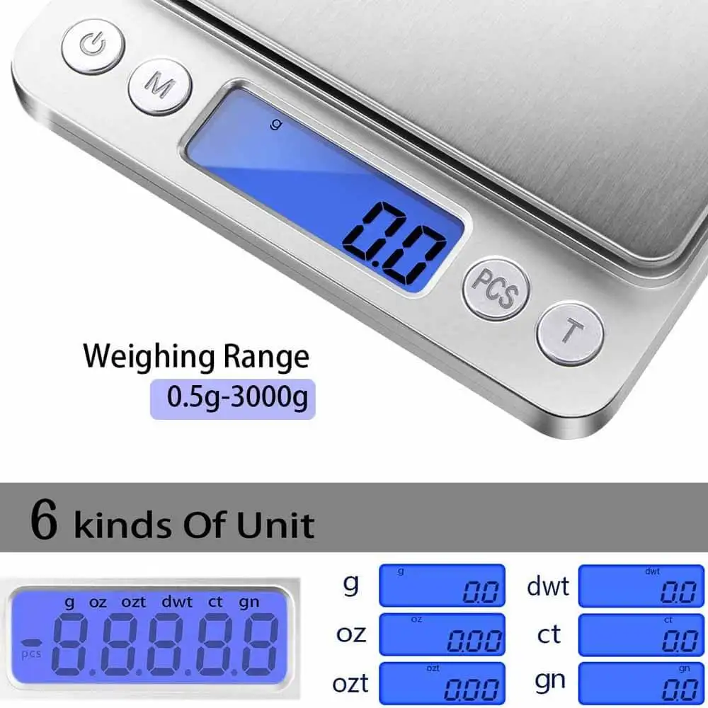 Digital Kitchen Scale, Weight Grams Scales,5kg with 1g Precision, 304  Stainless Steel(Batteries Included)