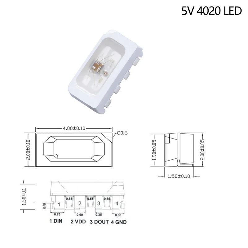 SAMIROB Ws2812b 5 V 0807 5050 3528 4020 1204 1209 2020 Mini-Lampe, adressierbare LED-Leuchten, Streifen, RGB-Diodenbrücke, SMD-Digitalpixel – Detail 6