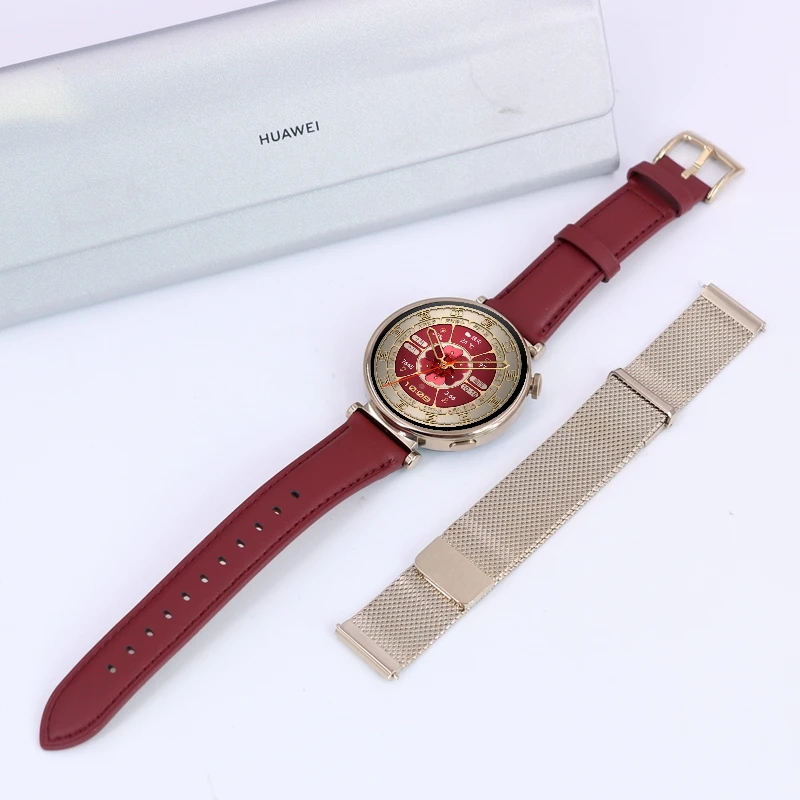 Huawei GT5 Pro 42mm Leather Watch Band - Premium Nylon & Vegan Leather Composite Strap