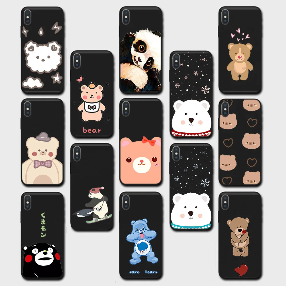 Custodia Nera Scavata Per Vivo Y10 Y11 Y11S Y15S Y15A Y15 Y19 Y5S Y20 Y20S Y91 Y91C Custodia Morbida Zb2 Bear