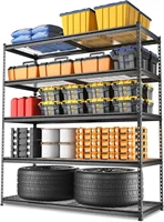 4000LBS Heavy Duty Shelving 48”W X 24”D X 72”H 5-Tier Storage Shelves Adjustable Metal Shelving Garage Shelving for Basement 1