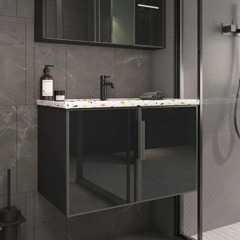 S~Bathroom Cabinet Modern Minimalist Bathroom Smart Wash Basin Combination Bath Furniture