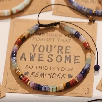 2x4mm Natural Tourmaline Quartzs Beads Bracelet Handmade Woven Braid Bracelet For Women Men Yoga Minimalist Wristbands Jewelry