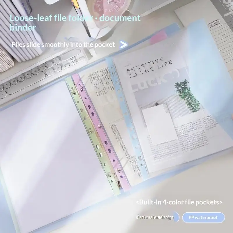 Transparent A4 Detachable File Folder - Students and Office Stationery Storage Booklet (Available in Sets of 1, 4, or 5)