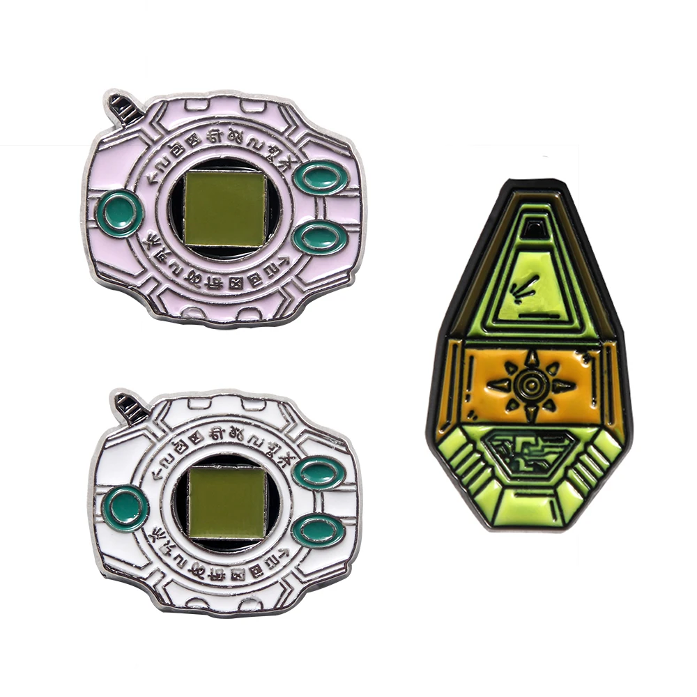 Anime Digimon Adventure Spille Smaltate Digivice Spilla In Metallo Per Donna Uomo Zaini Borsa Accessori Regalo