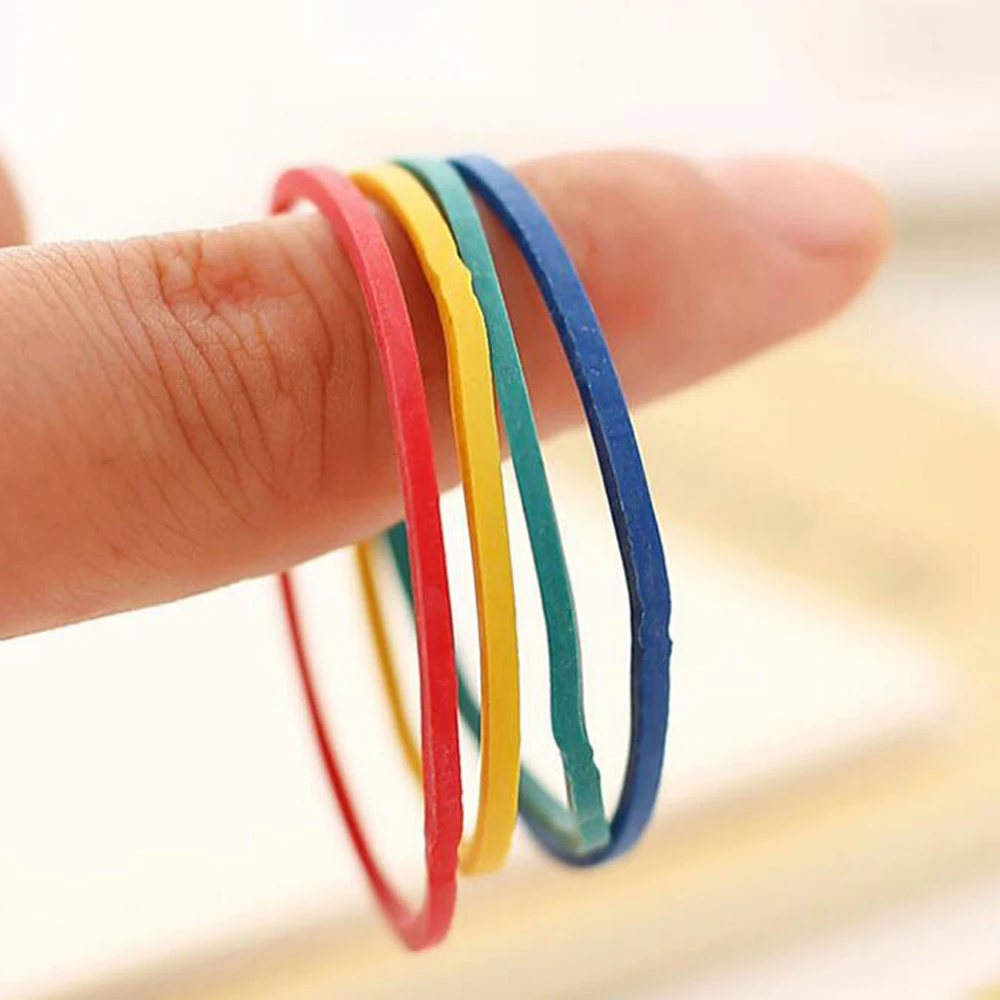 Rubber Bands 500 Pcs Color Rubber Bands Diameter 40mm Rubber Band Rings Elastic Band Office Supply Stretchable Latex Rings