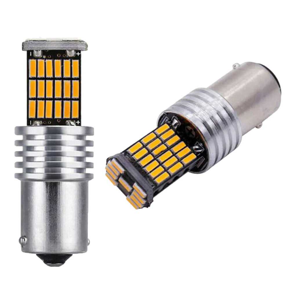 1156 Amber 7506 P21W LED Bulbs BA15S Yellow Front Rear Turn Signal Lights 2 x car halogen light bulb bike rear light bike turn signals