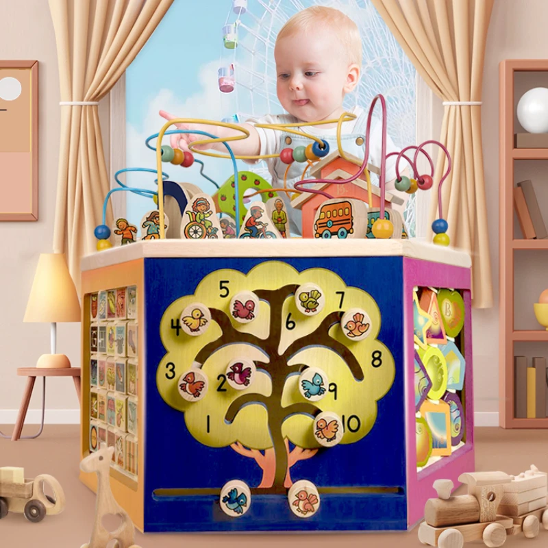 

Лабиринт молодежного университета, Детские шестигранные Обучающие игрушки, игрушка с бусинами, большая сундук с сокровищами