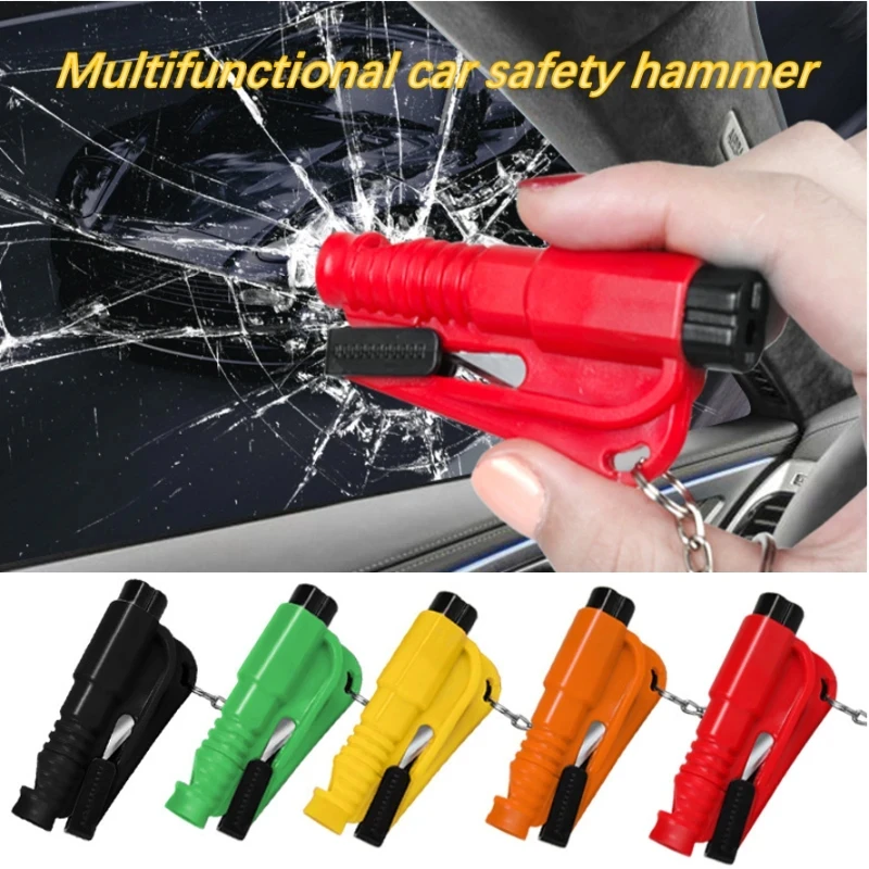 

Safety Hammer with Rescue Whistle, Car Escape Tool,2-in-1 Window Breaker Seatbelt Cutter, Compact Emergency Escape Tool for Car