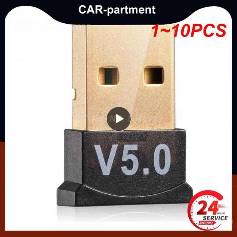 

1~10PCS Car USB Bluetooth 5.0 Adapter Transmitter Bluetooth Audio Receiver Wireless USB Adapter Expansion Auto Electronics