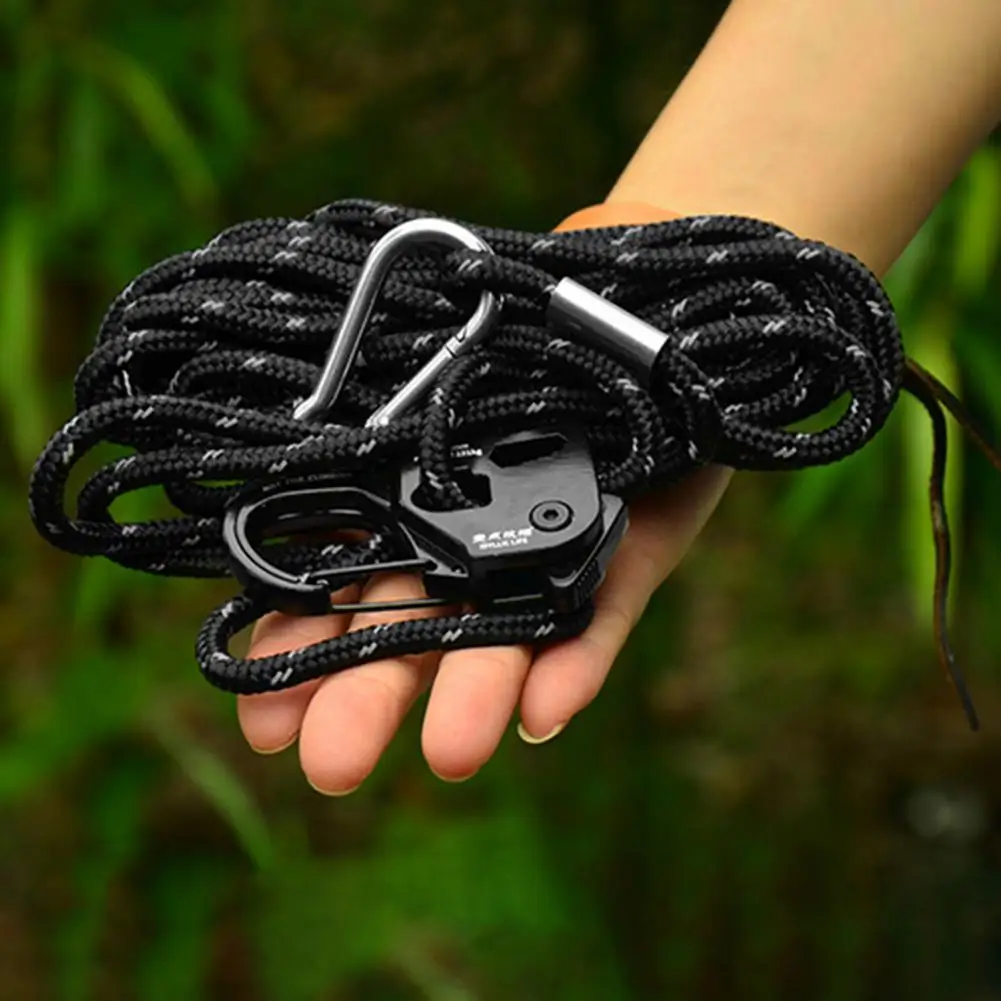 Tent rope tightener mini camping rope tensioner aluminum alloy tent rope tensioner adjustable tension tool portable tent canopy cord adjuster
