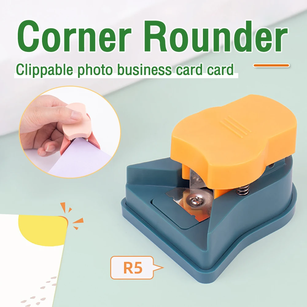  Corner Rounder Punch, Corner Puncher R5 Rounded Edge Mini  ABS+PVC Portable 5MM for Office for School for Paper Craft(Green)