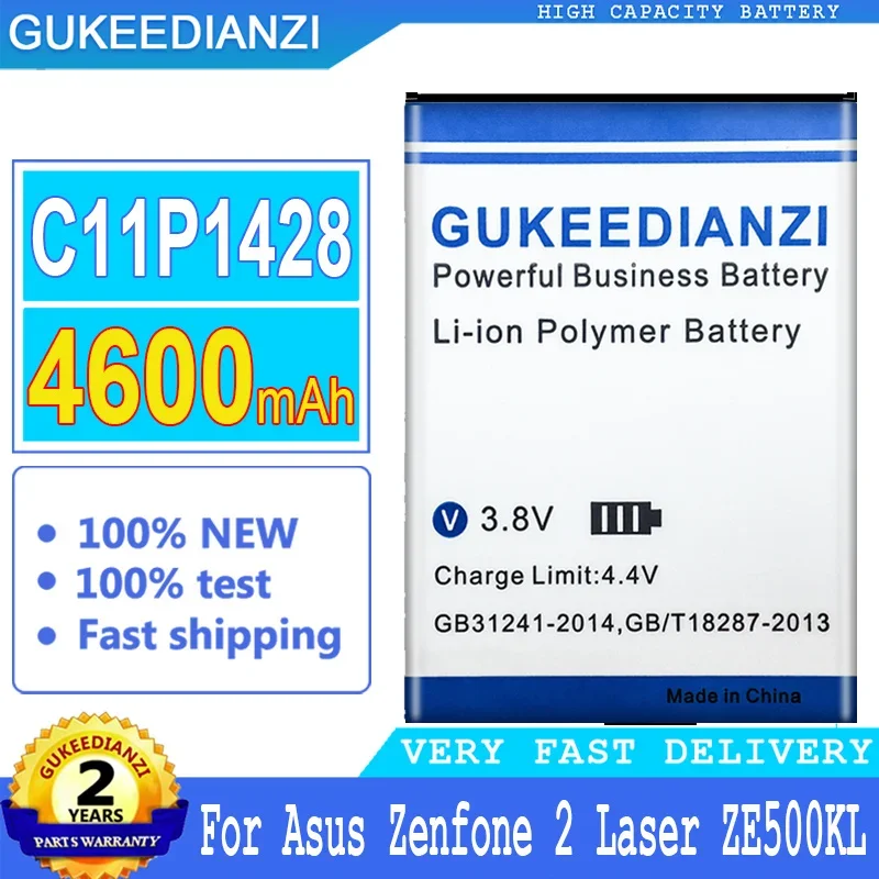 

4600mAh GUKEEDIANZI Battery C11P1428 for Asus Zenfone 2 Zenfone2 Laser ZE500KL ZE500KG Zenfone 2 Laser 5" Z00ED