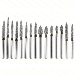 FO Type 10Pcs Dental Diamond Bur Stainless Steel Bur FG 1.6mm for High Speed Handpiece Polishing Teeth